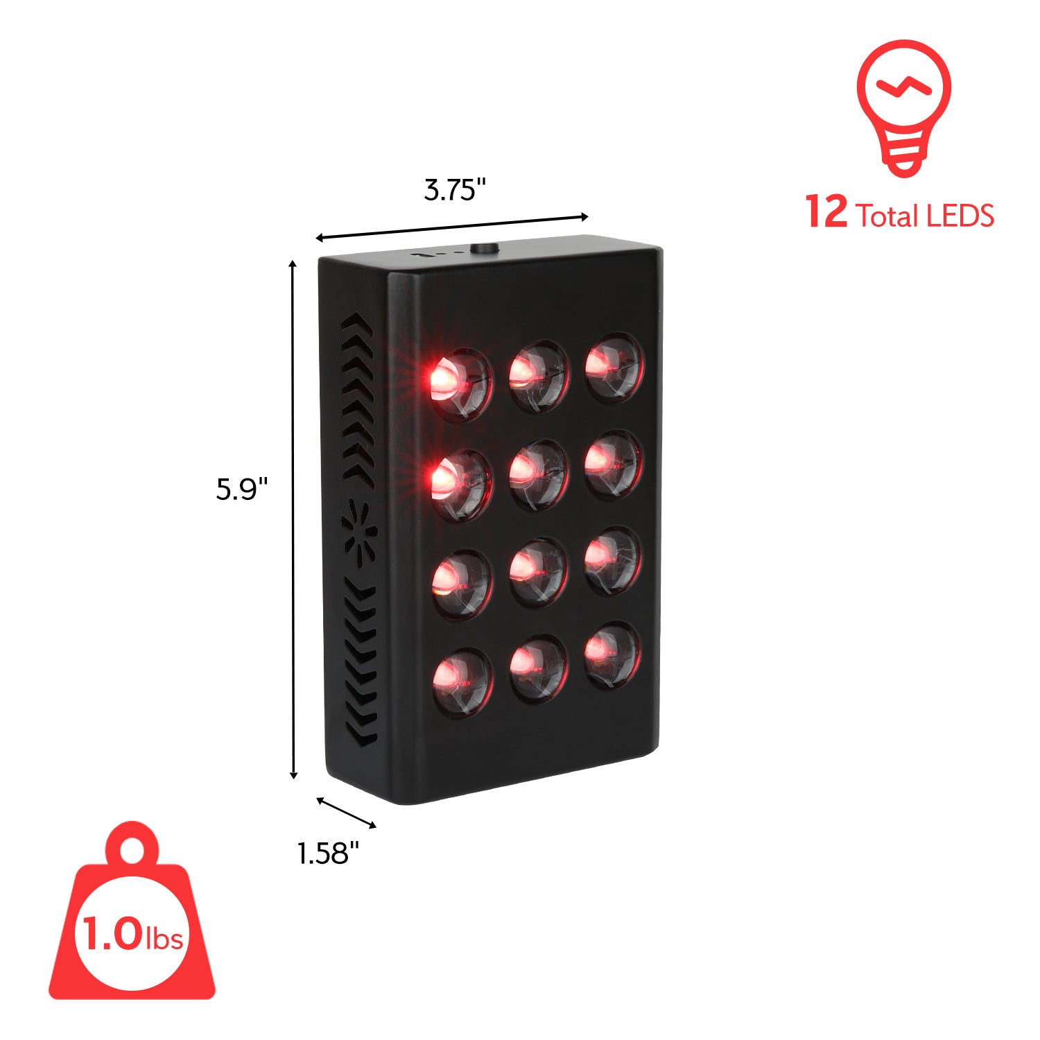 MINI60 Rotes Therapielicht, wiederaufladbar, tragbar, rotes LED-Licht mit zwei Chips