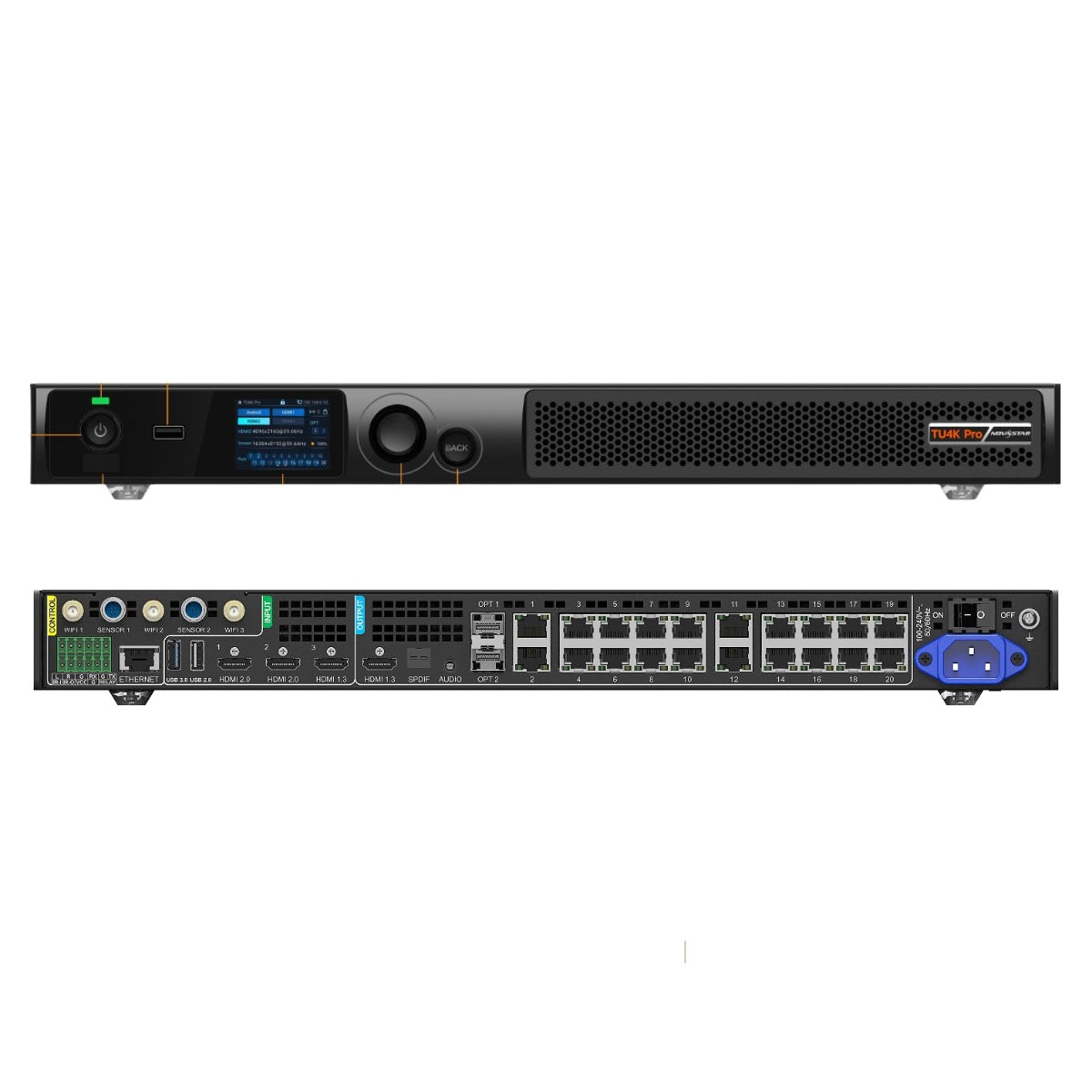 Novastar TU4K Pro LED Playback Control Processor 13 Million Loading Capacity Intelligent Control Solution