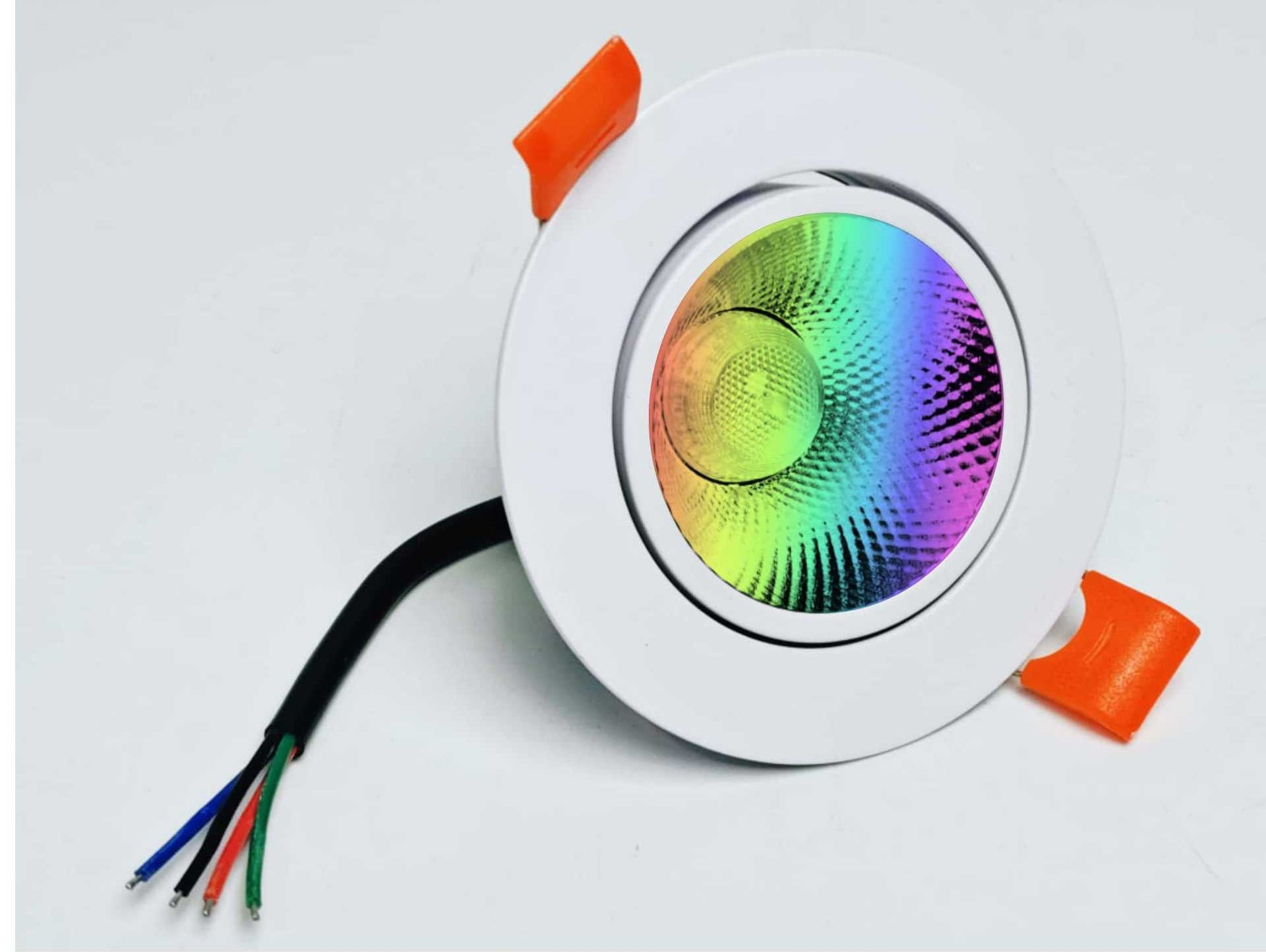 RGBW/RGBWW COB Recessed LED Lighting | 24V | 3W / 5W / 10W / 20W / 30W | White Round Embedded LED DownLights | 4 / 10Pack | Not Include RGBW Controller and Power Supply