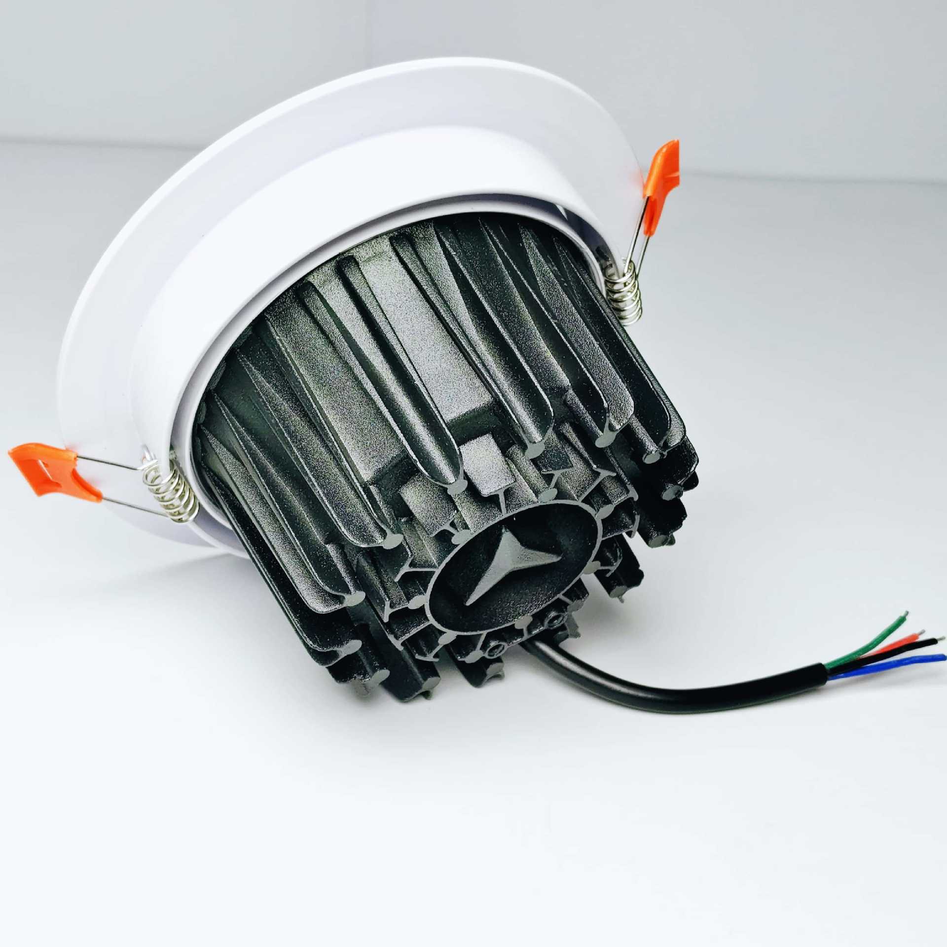 RGBW/RGBWW COB Recessed LED Lighting | 24V | 3W / 5W / 10W / 20W / 30W | White Round Embedded LED DownLights | 4 / 10Pack | Not Include RGBW Controller and Power Supply