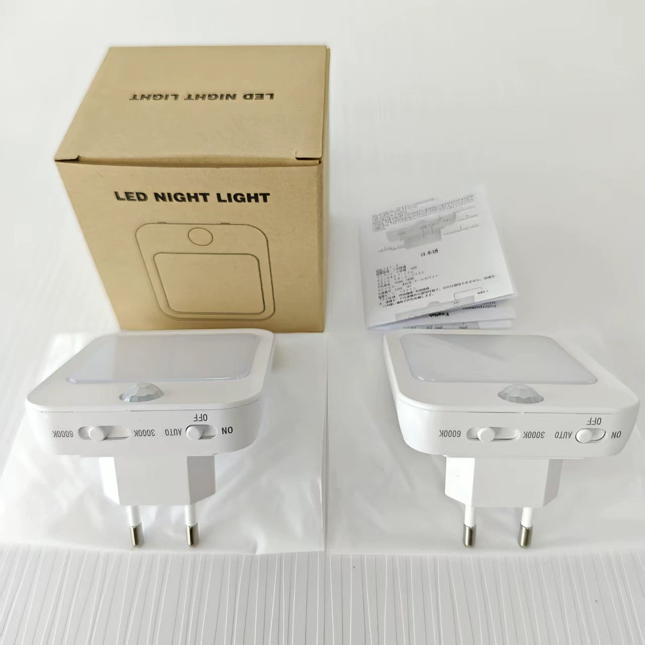 Plug-in LED Motion Sensor Night Light – US / EU Plug | Warm White / Daylight White | PIR Motion Activated LED Night Light for Hallway, Bedroom, Bathroom, Kitchen, Stairway | 2 / 4 / 10-Pack