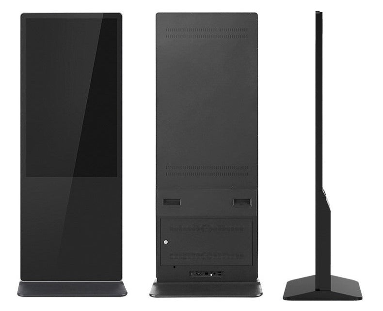 65'' LCD Digital Signage, Free Standing LCD Digital Poster Kiosk, No Touch, Single Sided, Android OS, Caster Wheels
