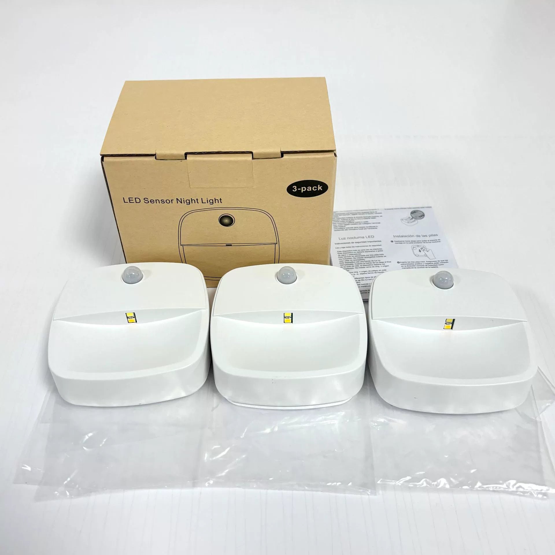 Battery Operated LED Motion Sensor Light - 2 / 3 / 4 / 5 / 6 PCS | Dual White (3000K-6500K Switchable) | Cordless Stick-On LED Night Light for Closet, Hallway, Bathroom, Kitchen, Cabinet(Battery not included)