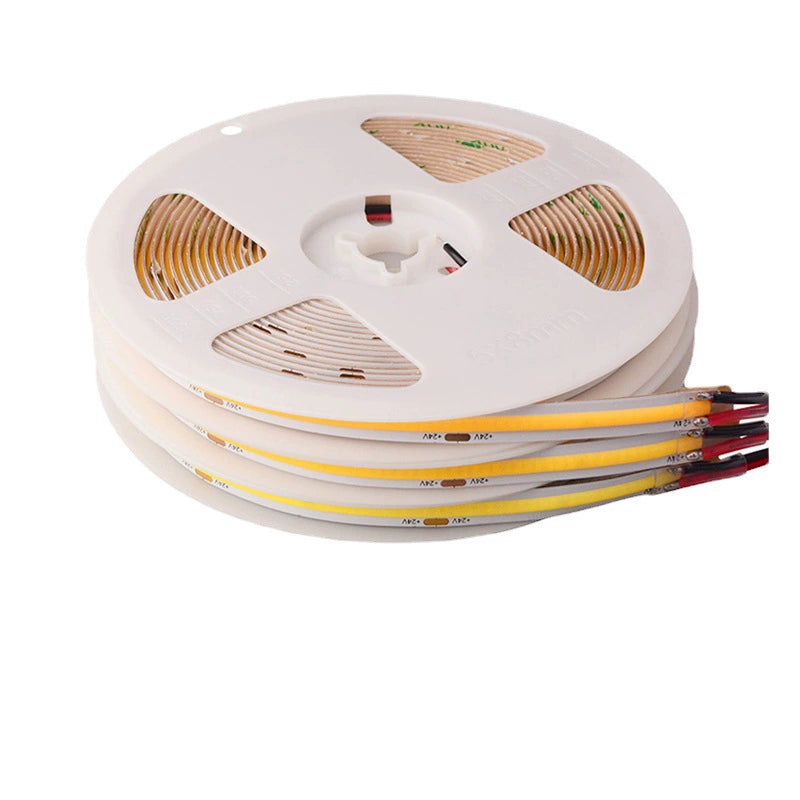 10MM Wide COB Flexible LED Strip Light - 12V / 24V | 528 LEDs/M | 3000K / 4000K / 6500K  | 10mm PCB | CRI 90+ | Dot-Free Continuous Lighting | Non-Waterproof | for Cabinets,Kitchen Office Lighting | 5/50M