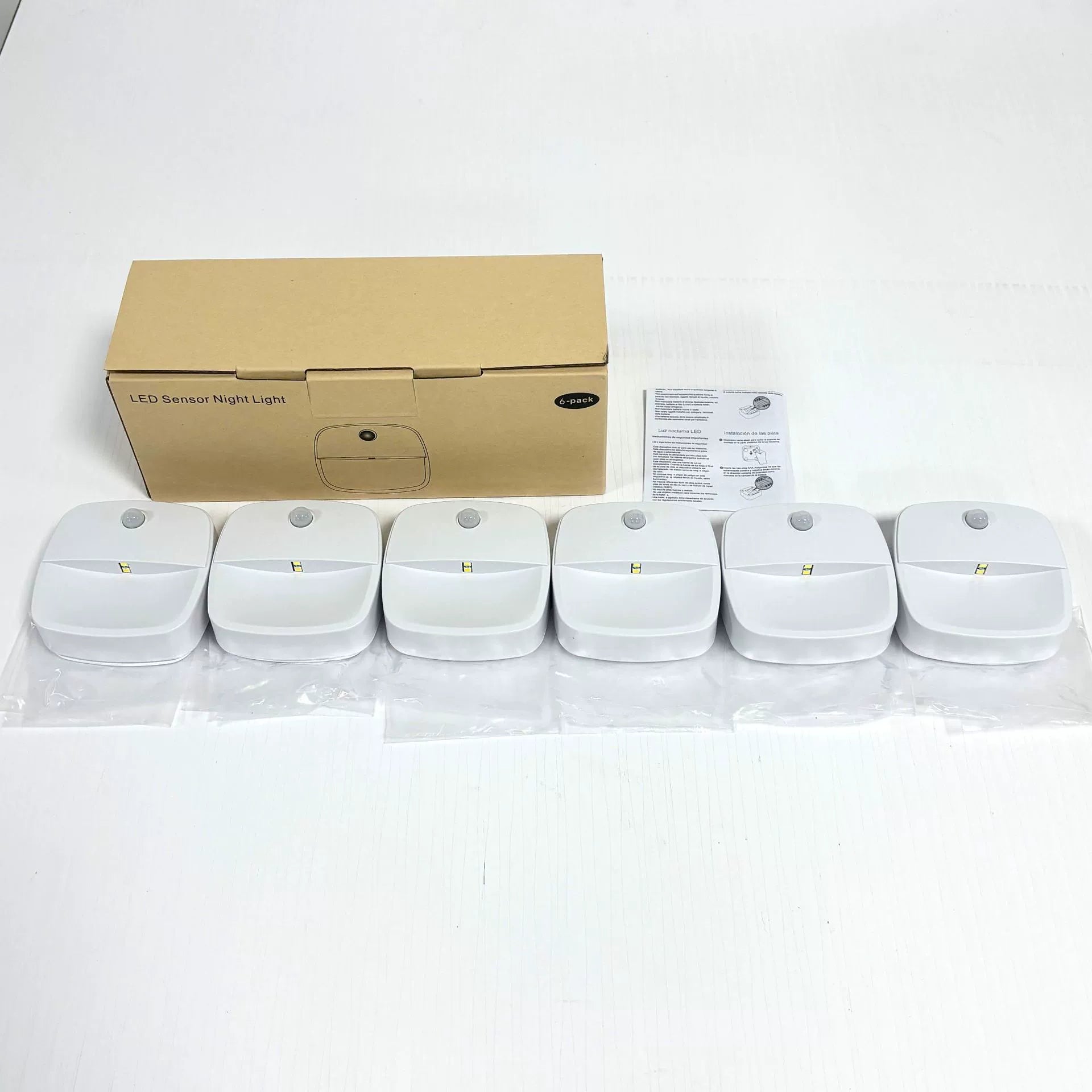 Battery Operated LED Motion Sensor Light - 2 / 3 / 4 / 5 / 6 PCS | Dual White (3000K-6500K Switchable) | Cordless Stick-On LED Night Light for Closet, Hallway, Bathroom, Kitchen, Cabinet(Battery not included)