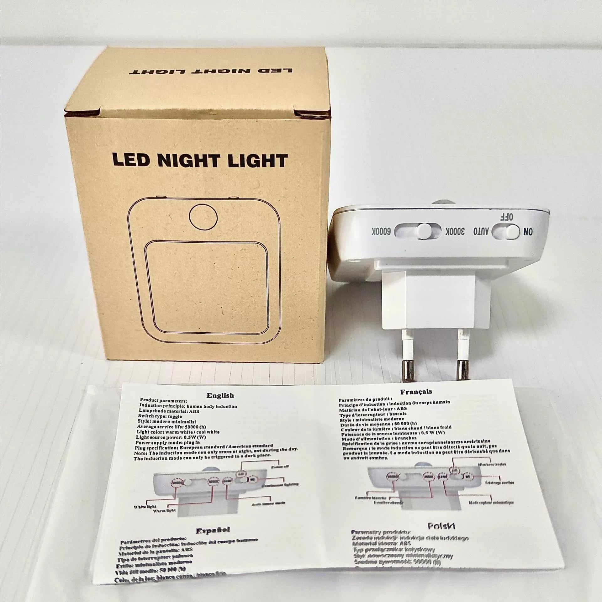 Plug-in LED Motion Sensor Night Light – US / EU Plug | Warm White / Daylight White | PIR Motion Activated LED Night Light for Hallway, Bedroom, Bathroom, Kitchen, Stairway | 2 / 4 / 10-Pack