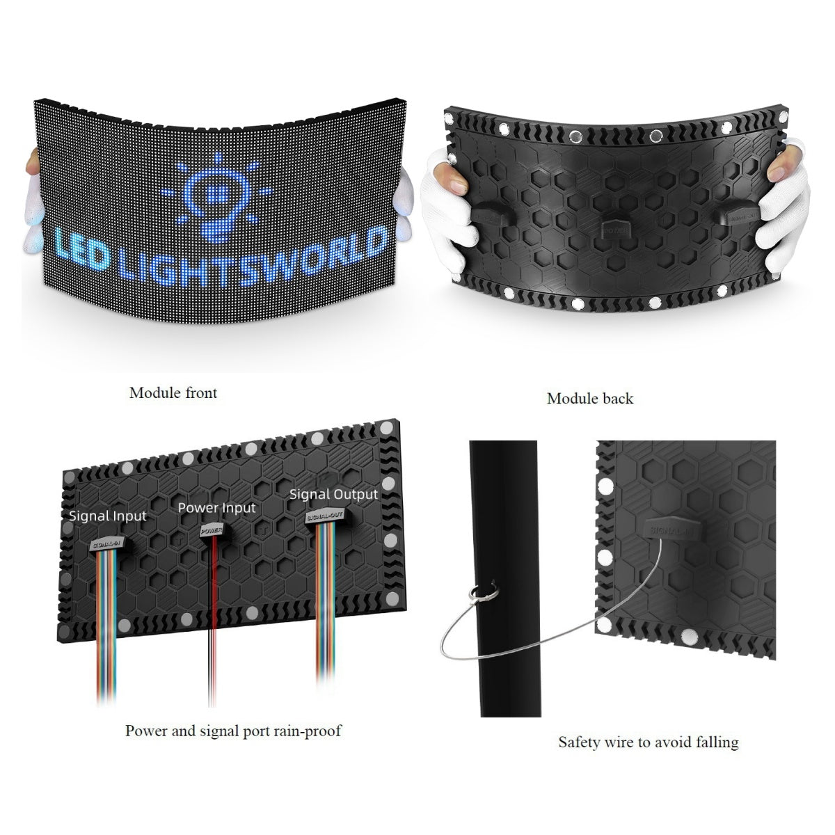 OF-3S Series Outdoor Flexible LED Module – P3.076 | 320×160mm Panel | IP65 Front Maintenance | 4500nits