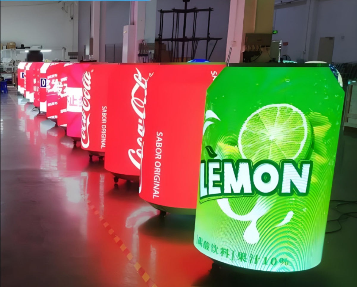 P1.86 | P2 Indoor Soda Drink Can LED Display Screen Floor-Standing with Wheel