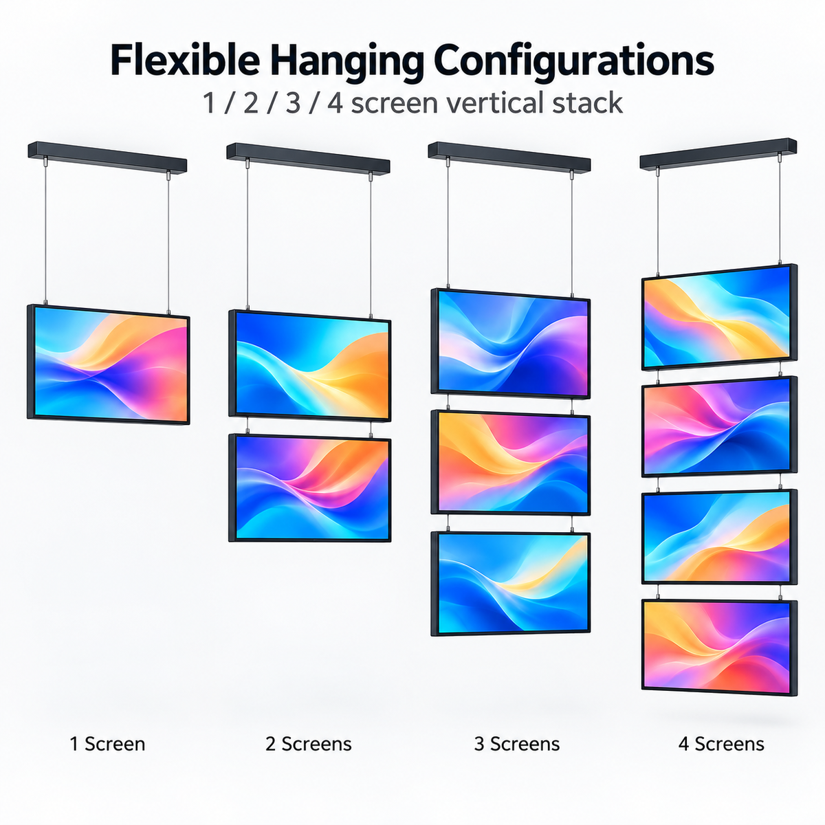 32" einseitiges 2500 Nits High Bright LCD-Fensterwerbedisplay, Android RK3568 2G+32G, ohne Touch, Cloud/APP/USB, Wandmontage/Bodenständer/Hängemontage