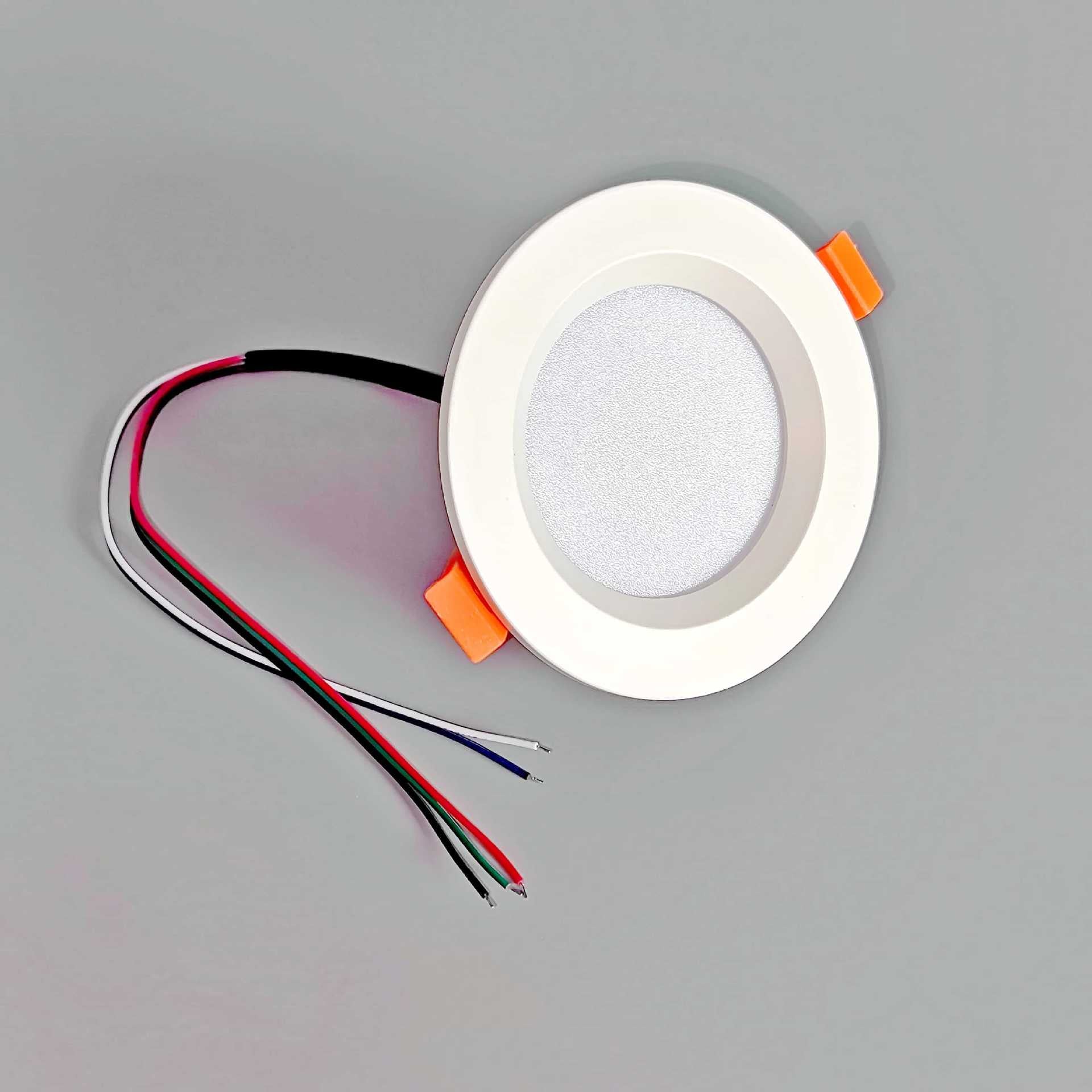 4 Pack RGBW Super Bright Modern Recessed LED Lighting 4W 24V White Round LED Embedded Panel Lights Aluminum Indoor Ceiling Downlight Hotel Lighting Bar Lighting Dancing Room Lighting Restaurant Lighting