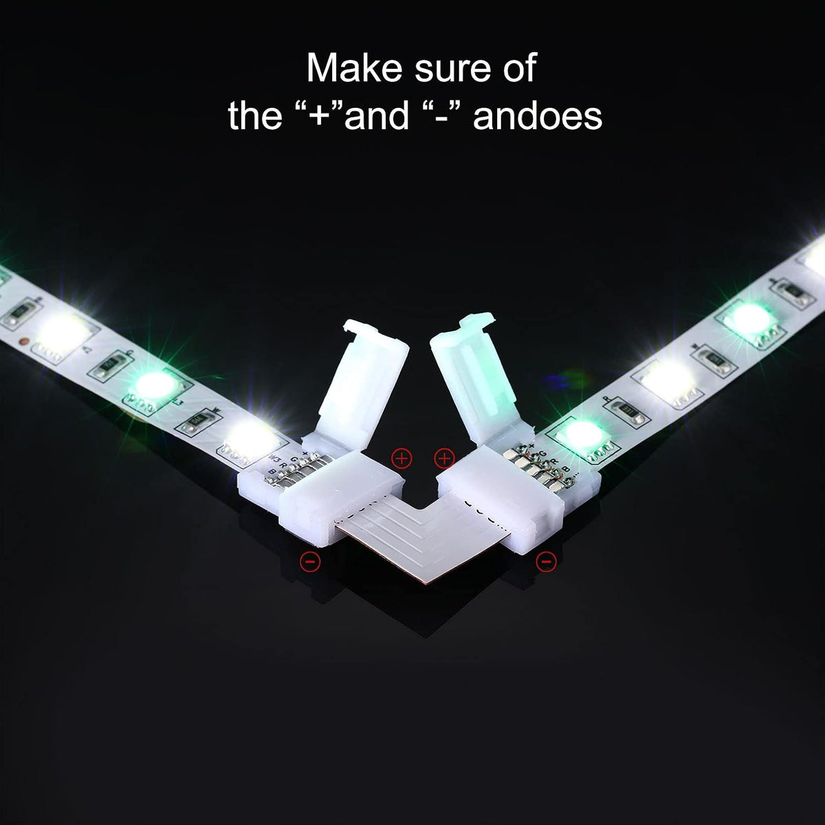 LED Strip Connector Kit – 12mm 5Pin RGBW Solderless Assortment Pack | Mixed Set with Strip to Strip with Wire / Strip to Strip Seamless / L / T, 5P Needle to Wire, Needle to Needle Y Shape Connector