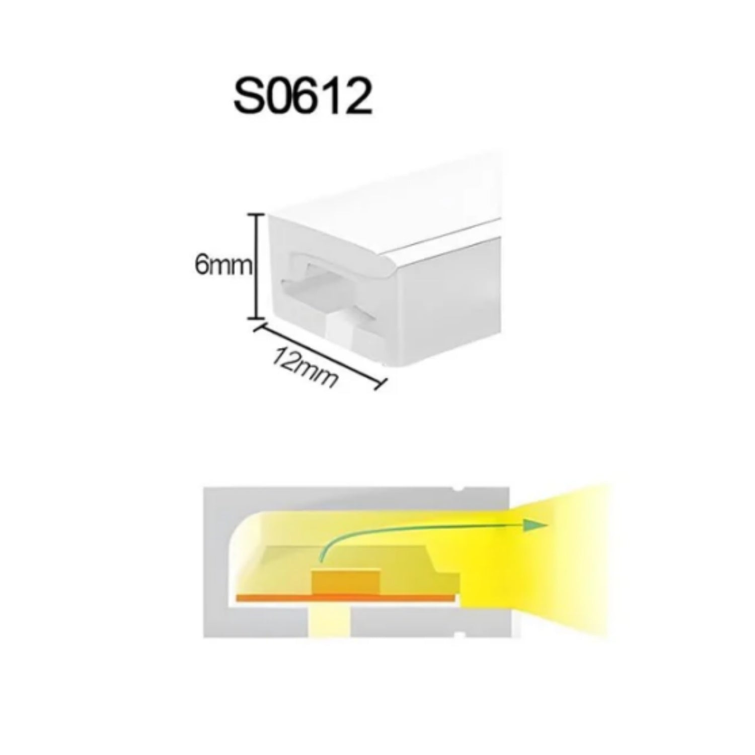 Neon Light Housing – S0612 Side Edge Lighting | 6x12mm Silicone LED Channel System | IP67 Waterproof | 8mm PCB Width | 16.4FT/5M | Local Stock US/UK/DE