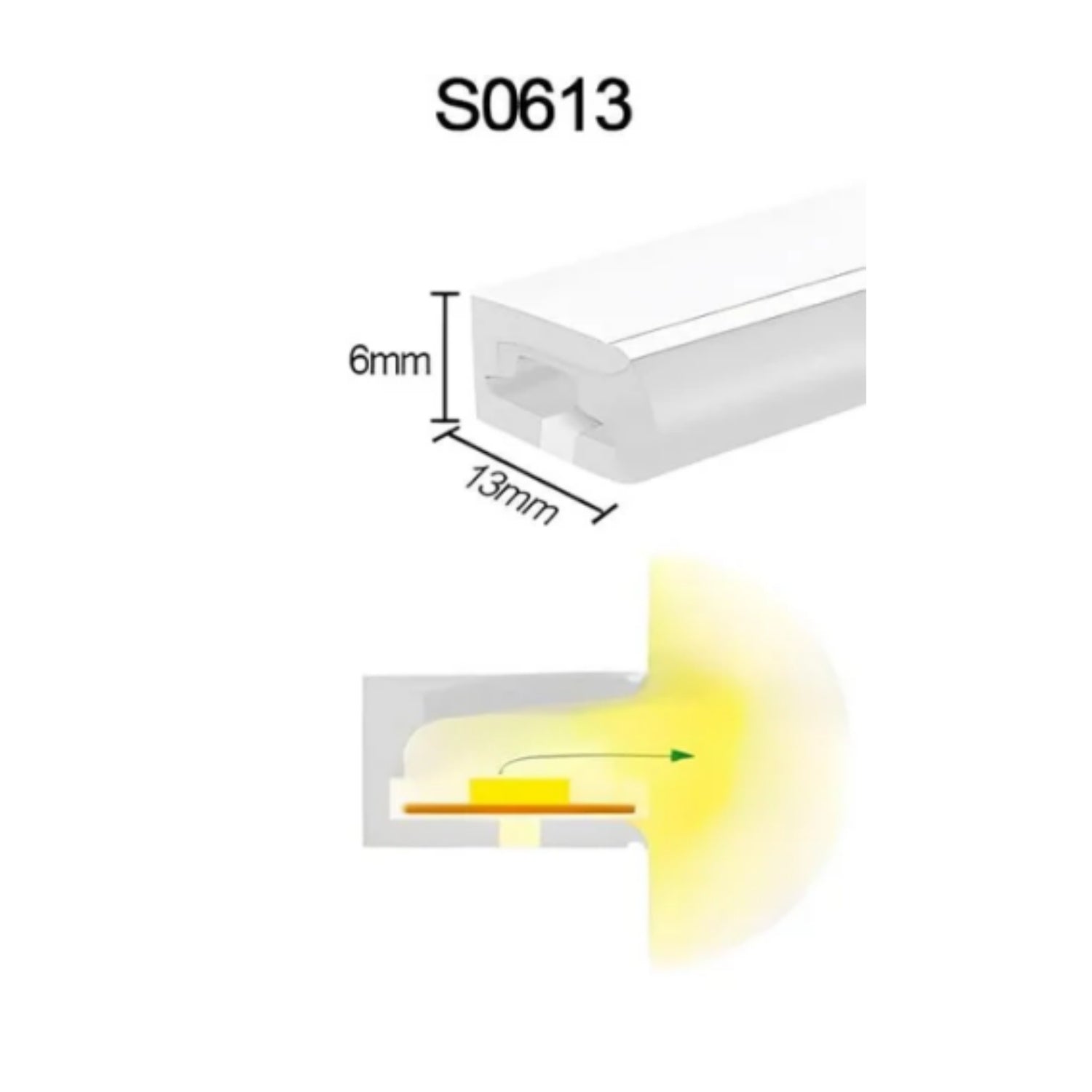 Neon Light Housing – S0613 Side Edge Lighting | 6x13mm Silicone LED Channel System | IP67 Waterproof | 8mm PCB Width | 164FT/50M | Local Stock US/UK/DE