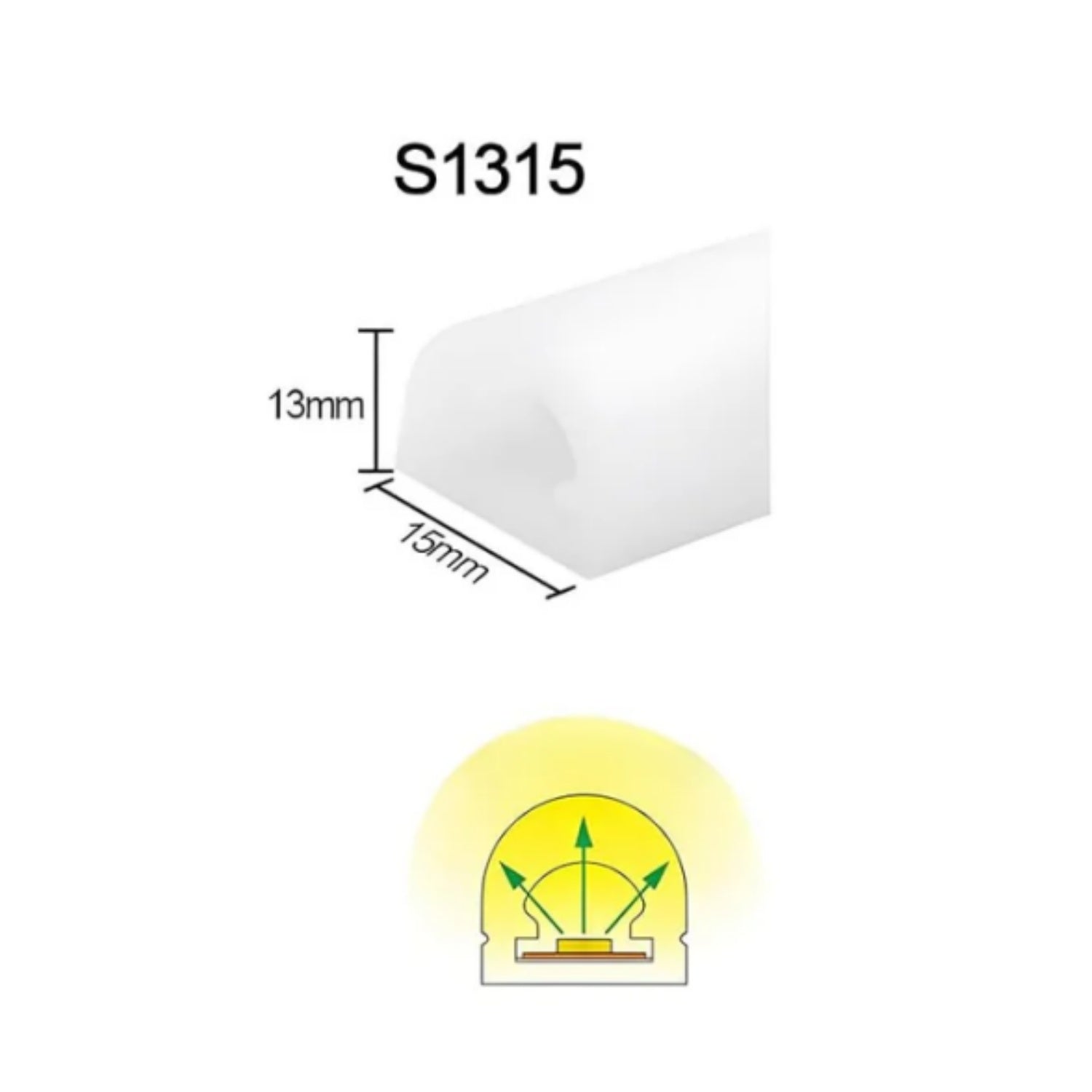 Neon Light Housing – S1315 | 13x15mm Silicone LED Channel System | IP67 Waterproof | 10mm PCB Width | 164FT/50M | Local Stock US/UK/DE