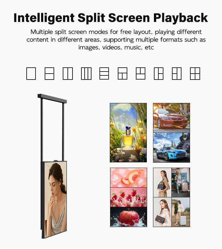 86" einseitiges 2500 Nits High Bright Front Window LCD-Werbedisplay, Android RK3568 2G+32G, ohne Touch, Cloud/APP/USB, Wandmontage/Bodenständer/Hängemontage