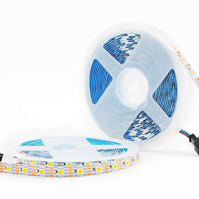 Single White IC LED Strip Light | WS2815 Individually Addressable | Breakpoint Resume | SMD5050 White | 60 LEDs/M | 5M (16.4FT) Roll | 12V DC | White/Black PCB | IP00/IP65/IP67 Options | Strip & Kit Packages
