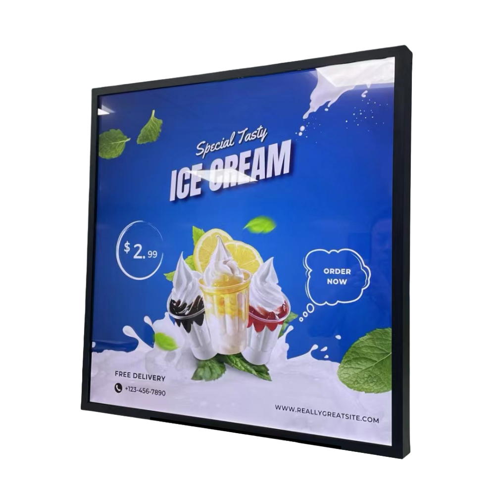 SQ Series 26.5 Inch (476×476mm Viewable) Square LCD Digital Screen Display, Cloud / APP / USB Disk Playback