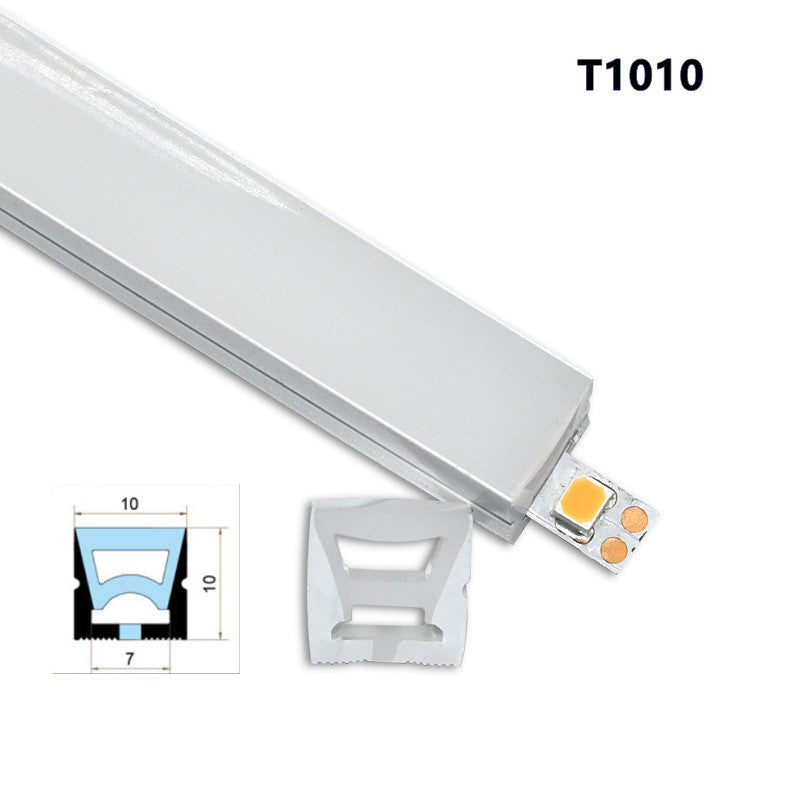 1M/5M/10M/20M Pack of T1010 LED Neon Light Housing Kit with End Caps and Mounting Clips, Flexible Neon Channel Fit for 6mm Wide LED Strip Lights