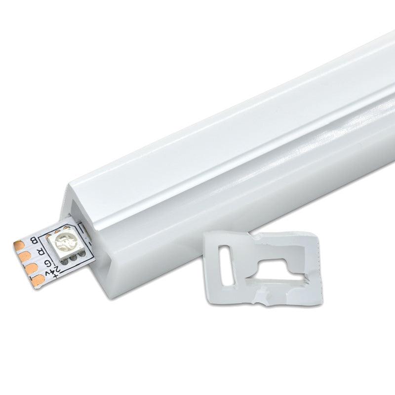 1M/5M/10M/20M  Pack of T1220 3 Sides Edge Lighting LED Neon Light Housing Kit with End Caps and Mounting Clips, Flexible Neon Channel Fit for 10mm Wide LED Strip Lights