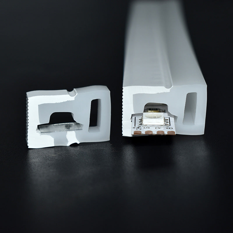 1M/5M/10M/20M  Pack of T1220 3 Sides Edge Lighting LED Neon Light Housing Kit with End Caps and Mounting Clips, Flexible Neon Channel Fit for 10mm Wide LED Strip Lights