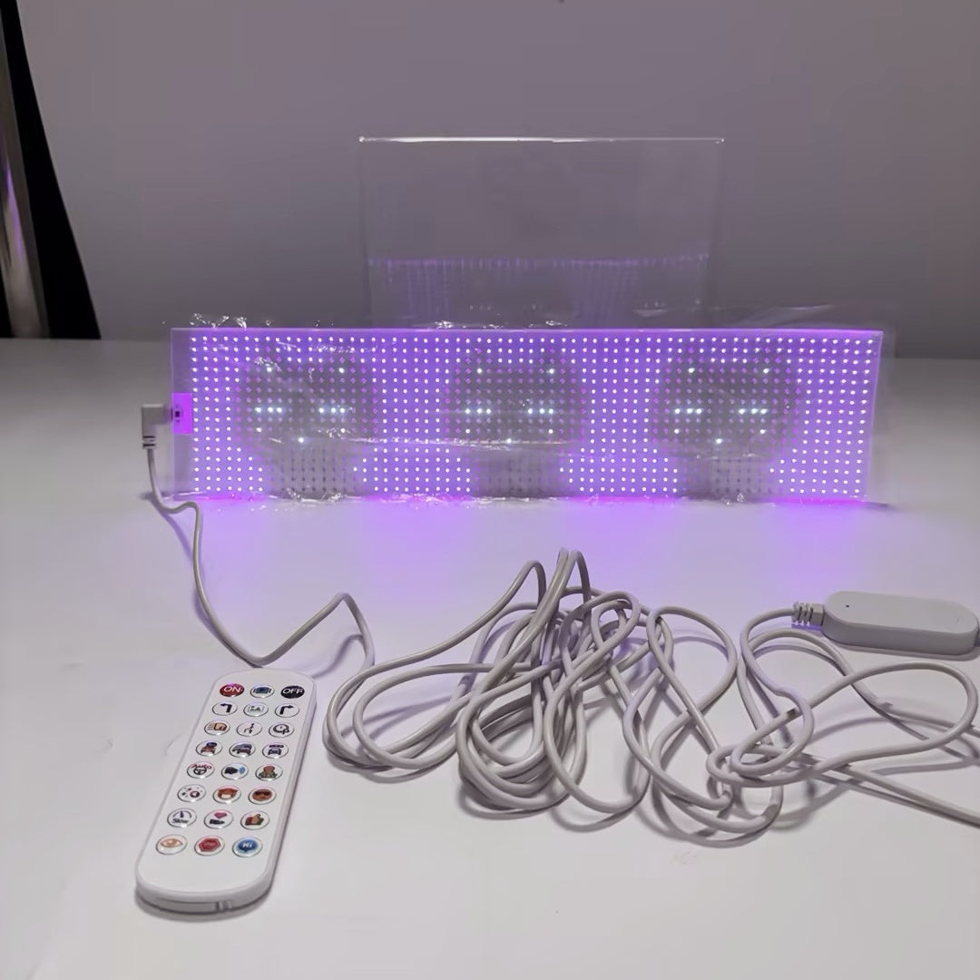 Transparent Flexible LED Matrix Panel – 64x16 RGB Pixel Smart Programmable LED Scrolling Sign LED Display for Car Rear Window & Store Glass