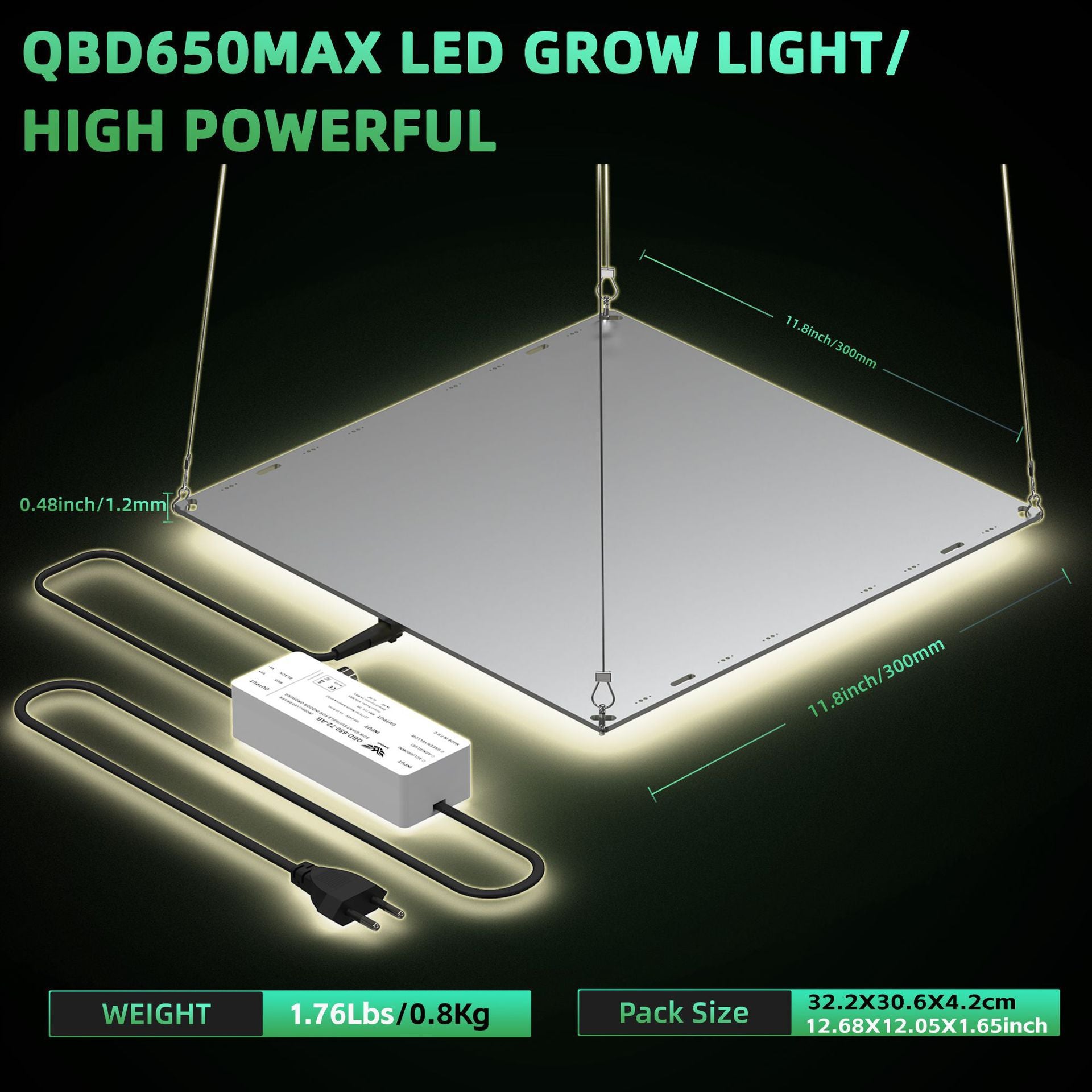Ultra-Thin Quantum Board LED Grow Light - 65W / 85W / 120W / 150W | 0-10V Dimming | Full Spectrum | AC110 -220V | Included Hanging Rope, Dimmable Driver| Plant Grow Light for Seedling, Veg & Bloom | US / EU / UK / AU Plug