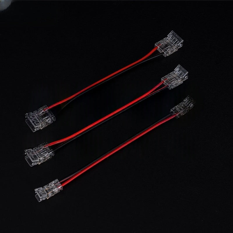 10 Packs Solderless LED Strip Connector, Transparent Track Lighting Connectors for 5mm 8mm 10mm Single Color LED Strip Light