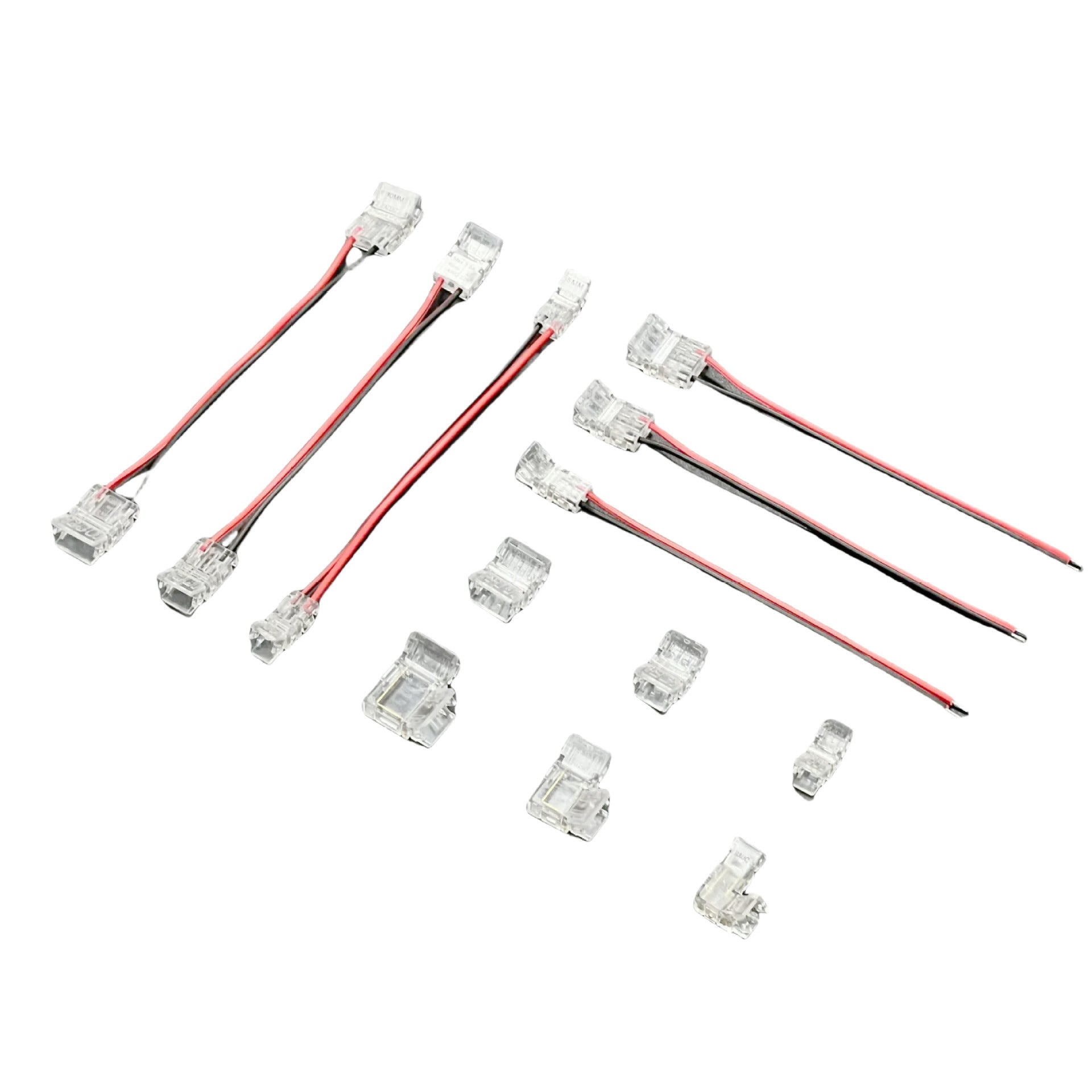 10 Packs Solderless LED Strip Connector, Transparent Track Lighting Connectors for 5mm 8mm 10mm Single Color LED Strip Light