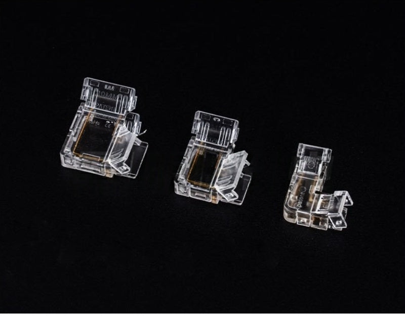 10 Packs Solderless LED Strip Connector, Transparent Track Lighting Connectors for 5mm 8mm 10mm Single Color LED Strip Light