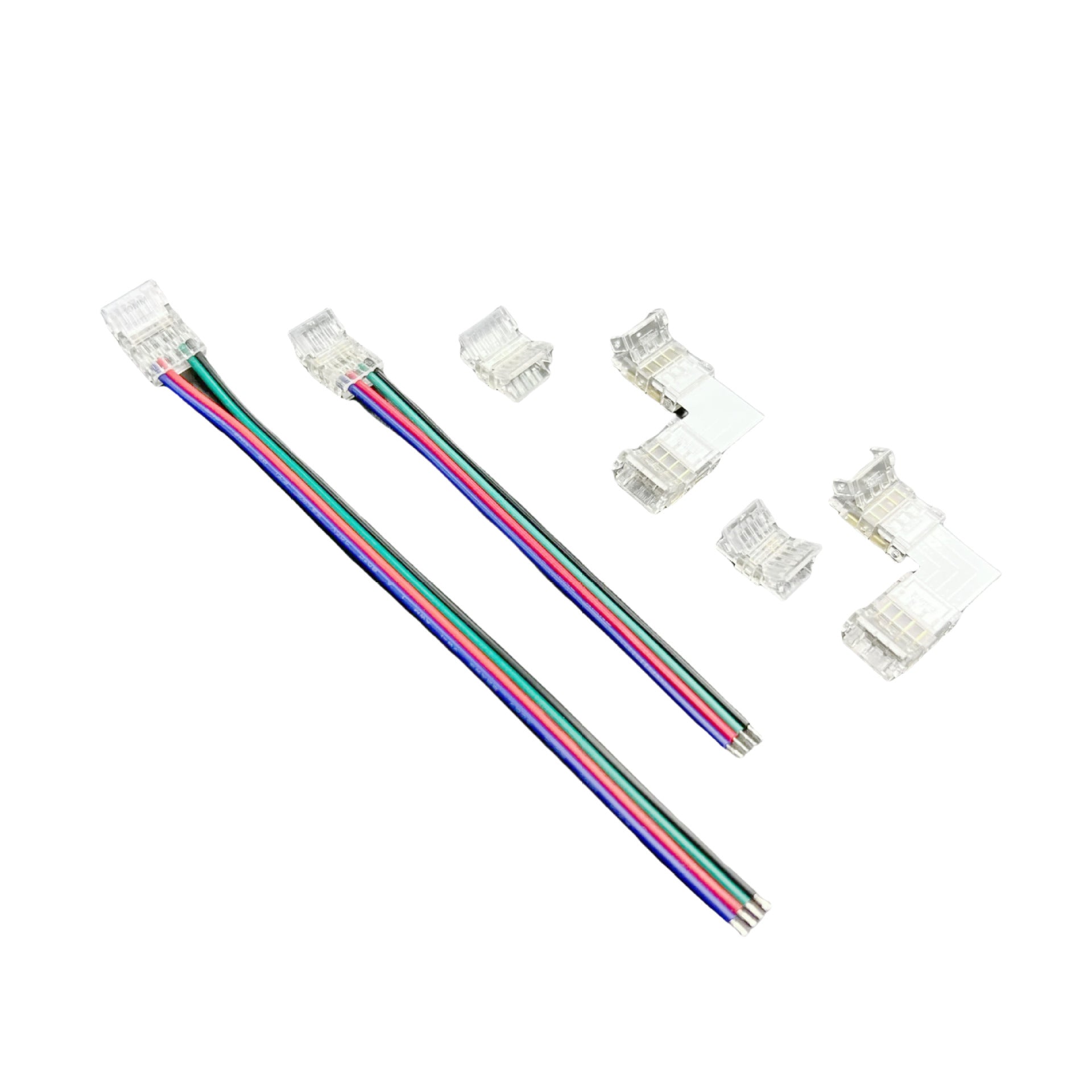10 Packs Solderless LED Strip Connector, Transparent Track Lighting Connectors for 8mm 10mm RGB Color LED Strip Light