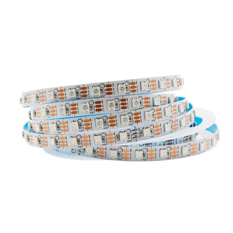 RGBIC LED Strip Light | WS2812 Individually Addressable | SMD5050 RGB | 60 LEDs/M | 5M (16.4FT) Roll | 5V DC | White/Black PCB | IP00/IP65/IP67 Options | Strip & Kit Packages