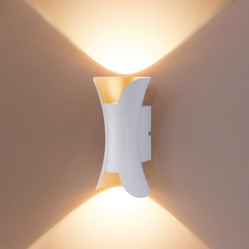 Waterproof LED Wall Light - 6W / 10W / 20W / 30W | 3000K / 6500K | White / Black / Black & Golden / White & Golden | Up & Down Outdoor Wall Sconce for Porch, Garden, Balcony & Indoor Decoration | Aluminum Housing | IP65 | 2-Pack