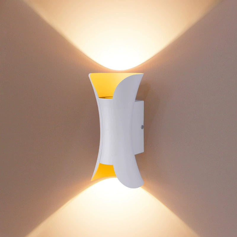 Waterproof LED Wall Light - 6W / 10W / 20W / 30W | 3000K / 6500K | White / Black / Black & Golden / White & Golden | Up & Down Outdoor Wall Sconce for Porch, Garden, Balcony & Indoor Decoration | Aluminum Housing | IP65 | 2-Pack