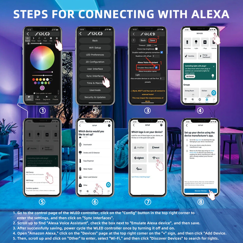 ESP32 WLED IP65 Waterproof Addressable LED Strip Controller | 5V/12V/24V | Single 15A / Dual 20A Output | Music Mic | Home Assistant & Alexa Compatible