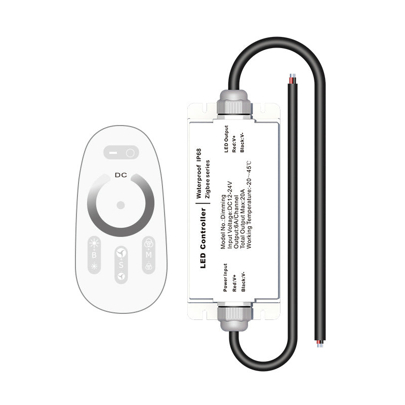 IP68 Waterproof Wireless LED Strip Controller DC 12–24V, 6A/Channel, Single Color, CCT, RGB, RGBW & RGB+CCT Options with Remote & Music Modes