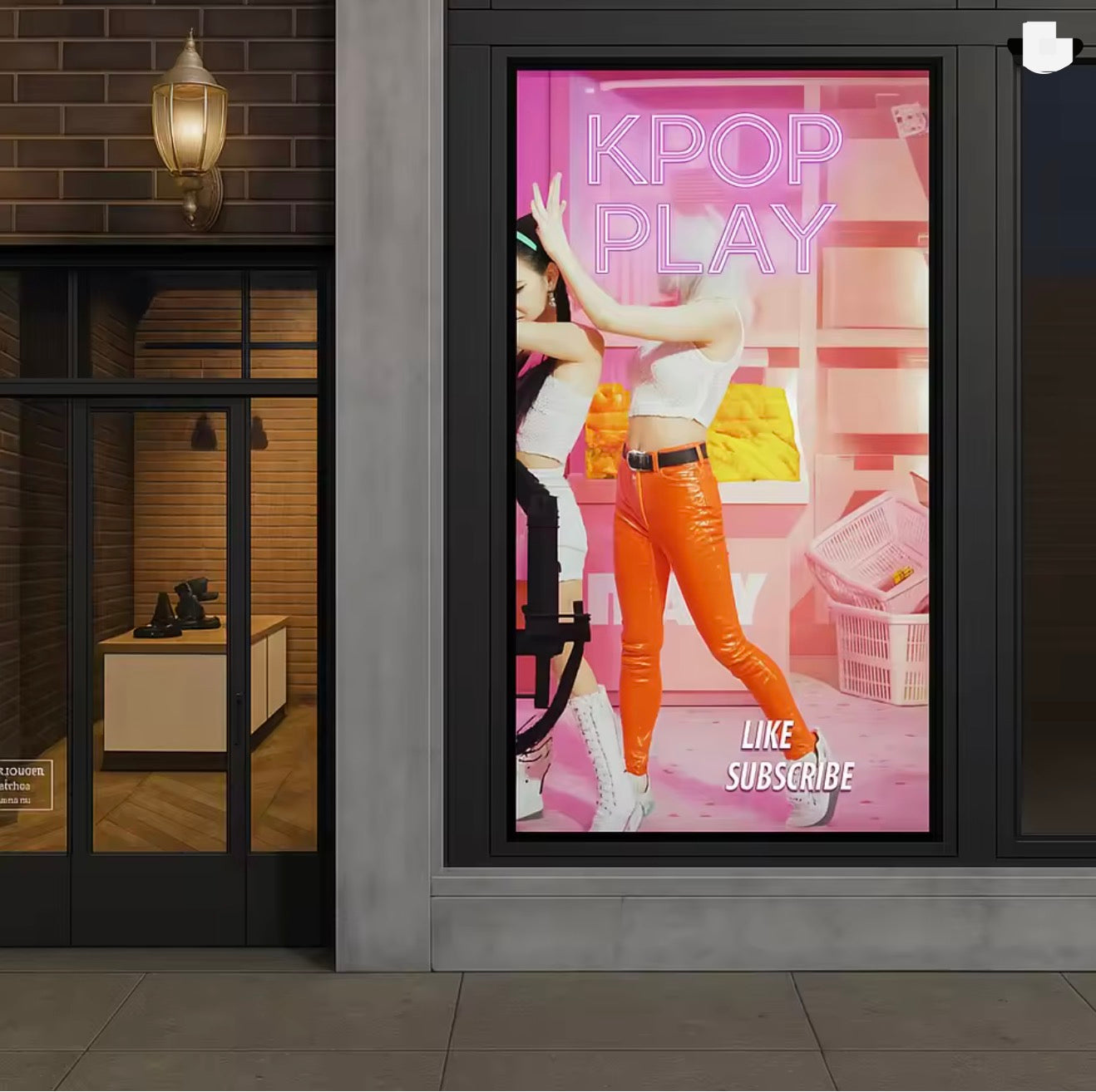 75" Single-Sided 2500nits High Bright LCD Window Display Advertising Monitor, Android RK3568 2G+32G, Non-Touch, Cloud/APP/USB, Wall-Mount/Floor Stand/Suspended Installation