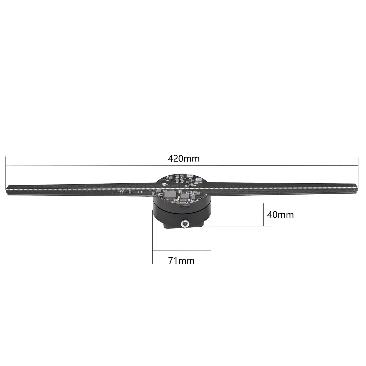 Ventilateur LED hologramme 3D 70 cm, 4 pales, 1 022 LED, livraison gratuite
