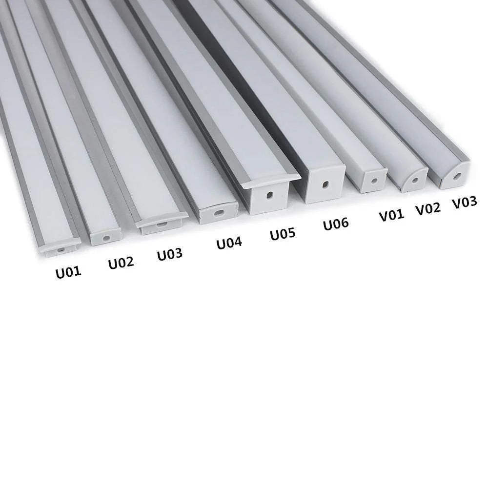 V Shape LED Aluminum Channels – Fit for 1 to 10mm LED Strip | 1Meter | Silver / Black | Milky White / Black Cover | With Installation Accessories | 5 / 6 / 10 / 12 / 20 / -Pack | Local Stock US/UK