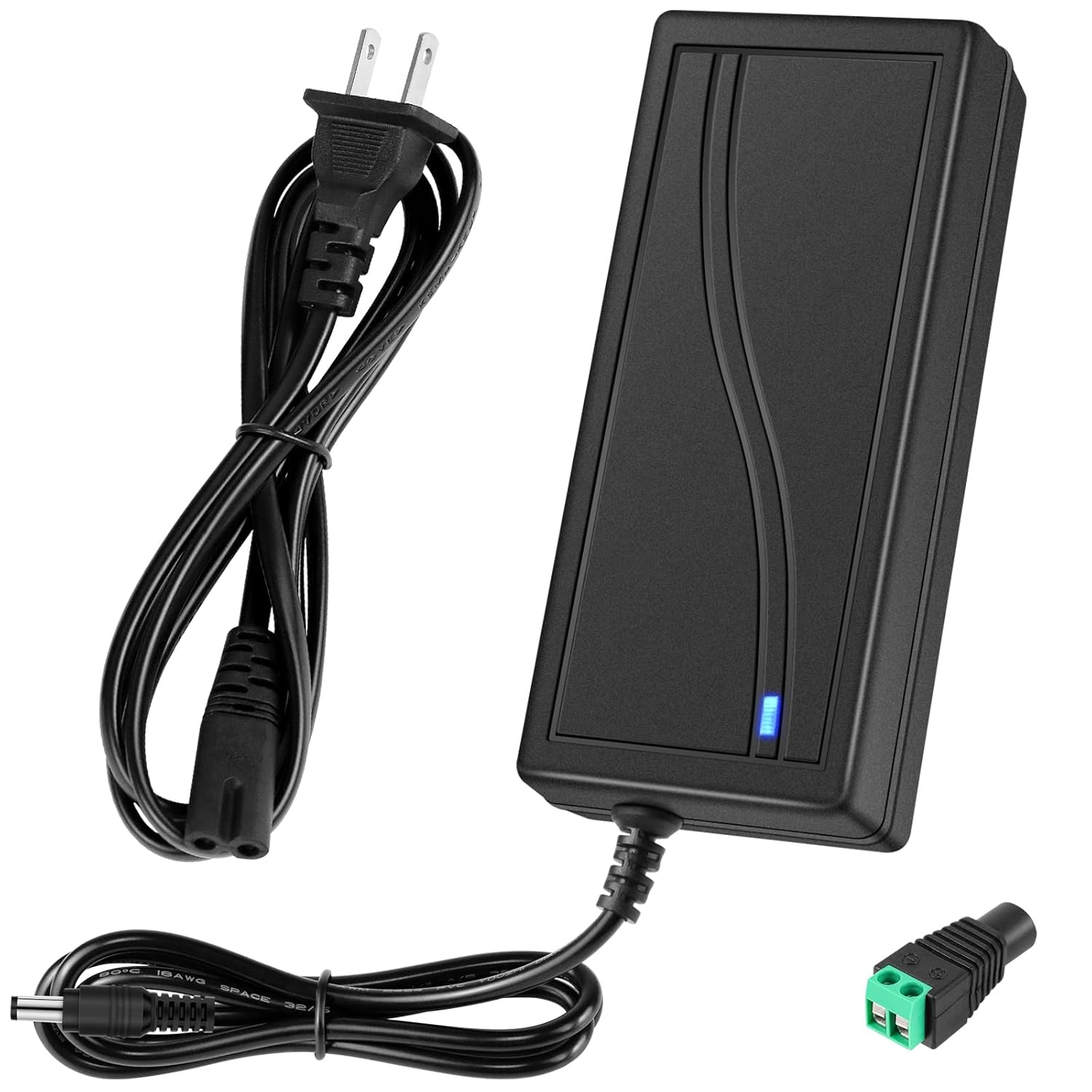 DC 24 V Desktop-Netzteiladapter 60 W–120 W, AC 100–240 V Eingang, Schalttransformator-Ladegerät mit US-Stecker – für LED-Streifenlichter, 3D-Drucker, CCTV und Elektronik