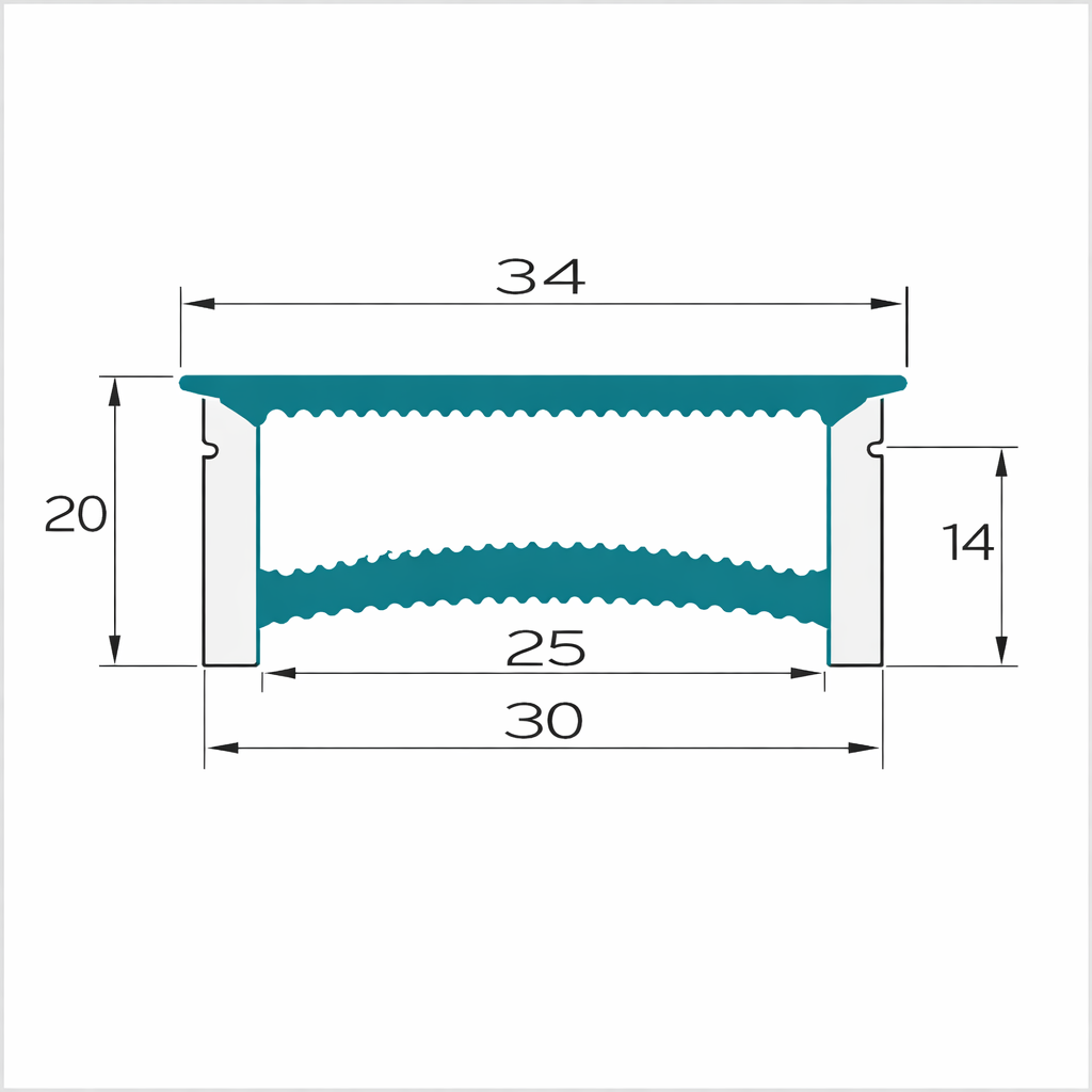 Boîtier pour néon – S2020 Noir | Système de canaux LED en silicone 20 x 20 mm | Étanchéité IP67 | Largeur du circuit imprimé 12 mm | 50 m | Stock local États-Unis/Royaume-Uni/Allemagne