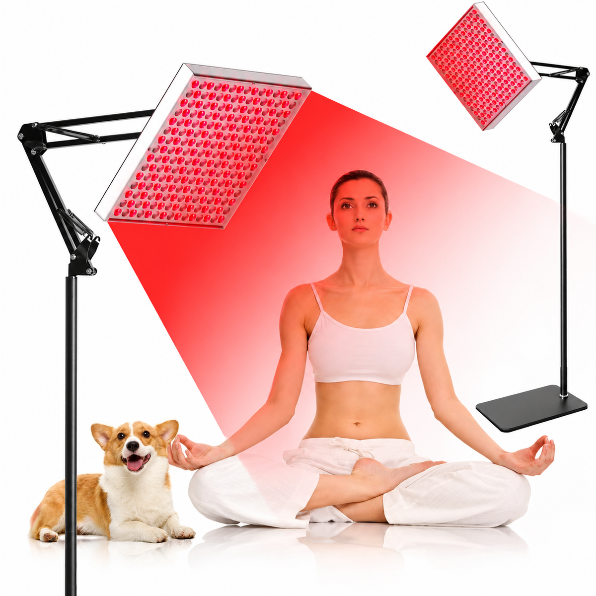 LED-Rotlichttherapie-Panel – 24 W SMD2835-LED-Panel, tiefes 660 nm und Nahinfrarot 850 nm, LED-Lichtkombination für Hautschönheit, Schmerzlinderung von Muskeln und Gelenken, nicht transparente Abdeckung