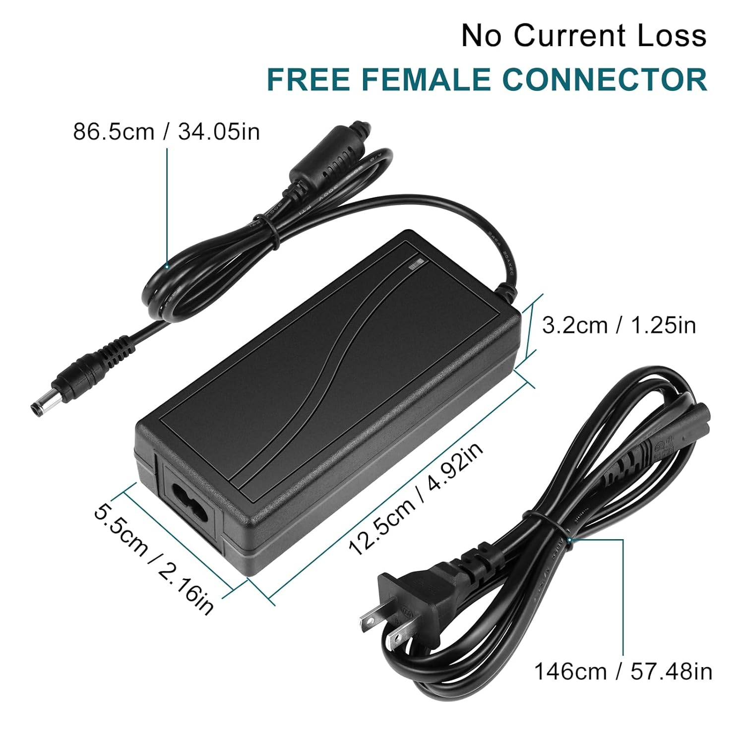 DC 24 V Desktop-Netzteiladapter 60 W–120 W, AC 100–240 V Eingang, Schalttransformator-Ladegerät mit US-Stecker – für LED-Streifenlichter, 3D-Drucker, CCTV und Elektronik