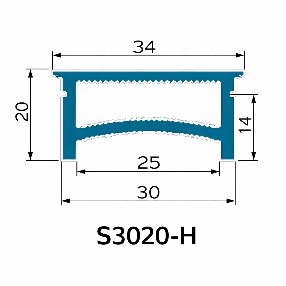 Boîtier pour néon – S2020 Noir | Système de canaux LED en silicone 20 x 20 mm | Étanchéité IP67 | Largeur du circuit imprimé 12 mm | 50 m | Stock local États-Unis/Royaume-Uni/Allemagne