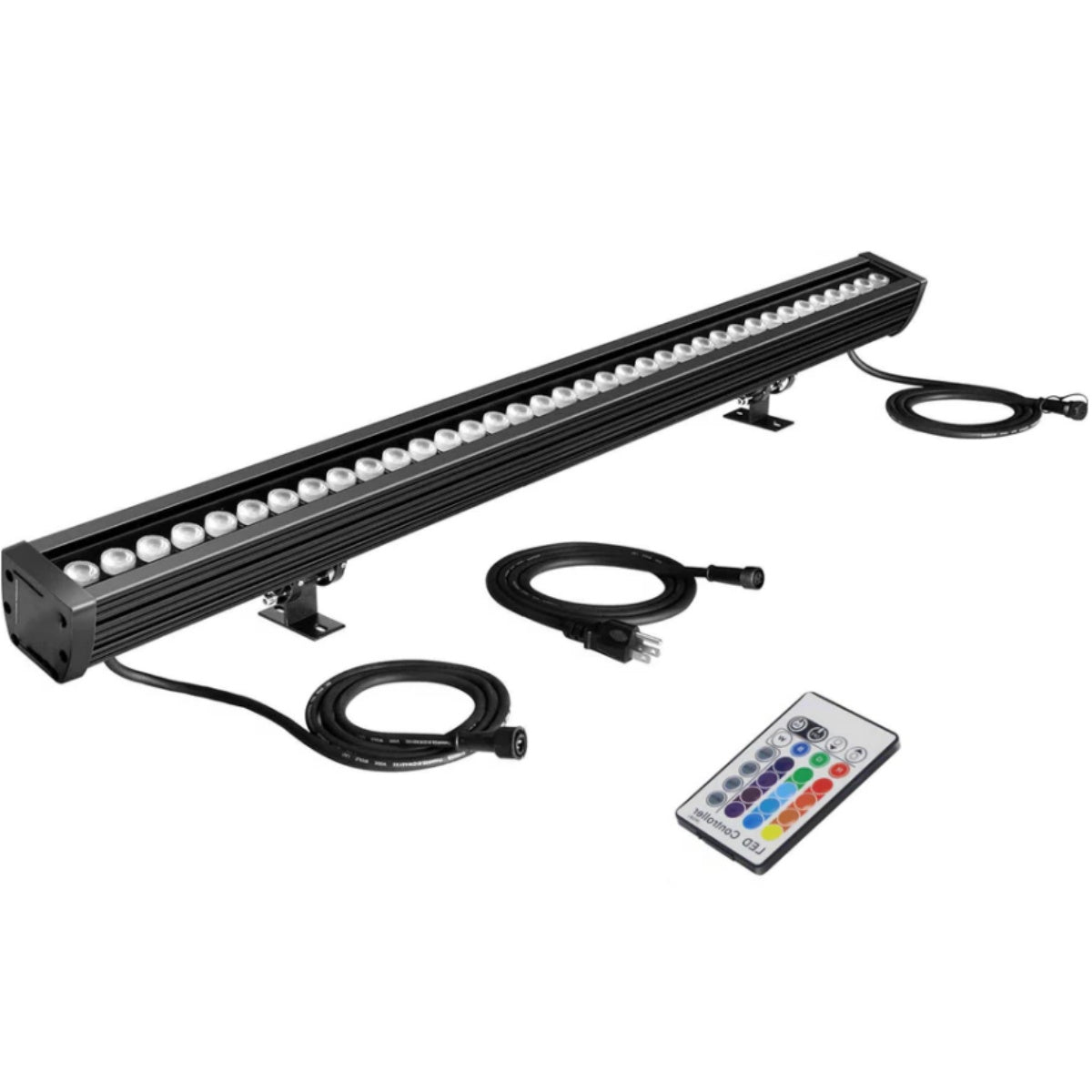 Linkable 5060 Linear LED RGB Wall Washer Lights with Remote Controller, 36W Waterproof Color Changing Wall Washer LED Light for Outdoor/Indoor Lighting Projects, Hotels, Building Wall Decorations
