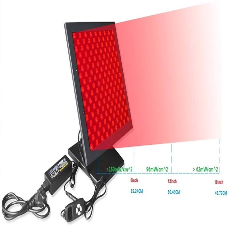 LED Red Light Therapy Panel W/ Built-in Desktop Folding Bracket -50W Black LED Panel Deep 660nm and Near-Infrared 850nm LED Light Combo for Skin Beauty, Pain Relief of Muscles and Joints