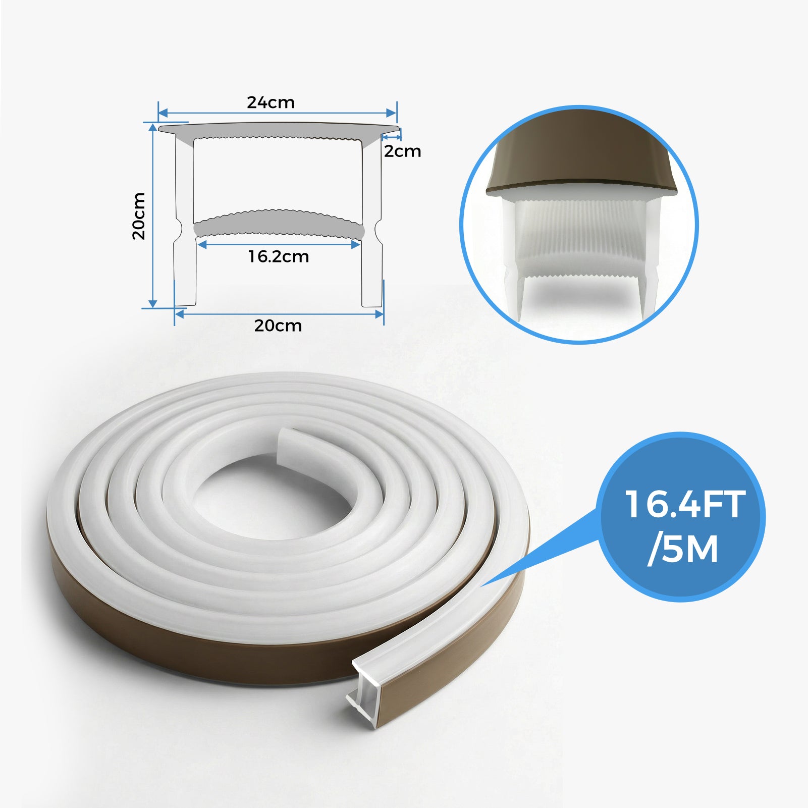 20×20mm Quick Install Neon Light Housing – S2020-B With-Edge / Edge-Free Silicone Cover LED Channel System | Max Strip Width ≤16 mm | Double-Chamber Top-Emitting Neon Diffuser | for Architectural Cove Lighting & Storefront Signage Lighting | 164FT/50M