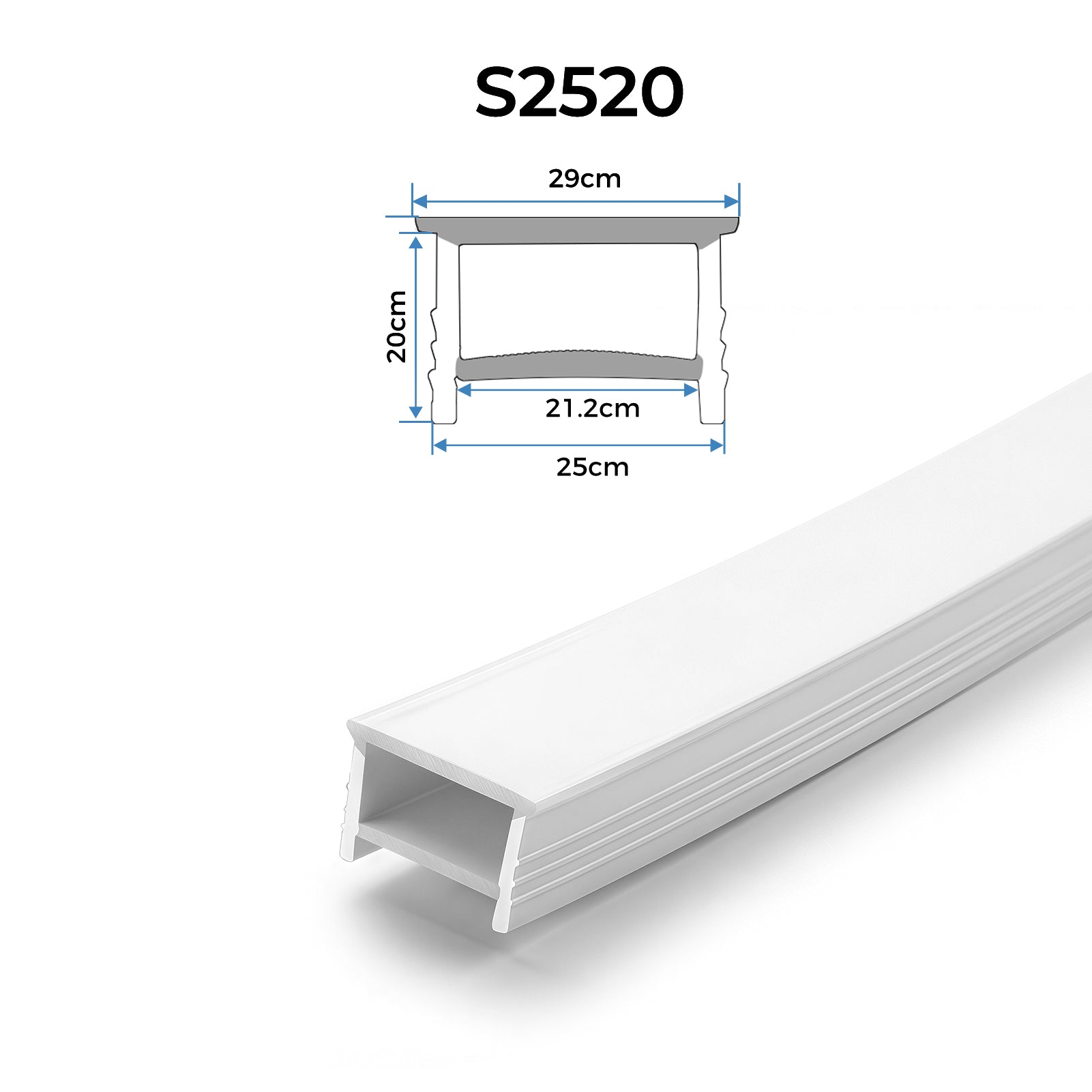 25×20mm Quick Install Neon Light Housing - S2520 Silicone LED Channel System | Max Strip Width ≤20 mm | Top-Emitting Silicone Neon Cover | for Under Cabinet Lighting, Kitchen Lighting & Bar Lighting | 164FT/50M