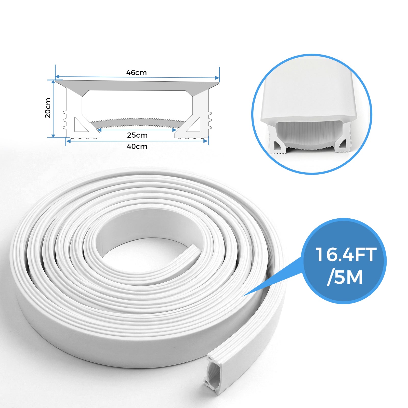 Boîtier pour néon – S2020 Noir | Système de canaux LED en silicone 20 x 20 mm | Étanchéité IP67 | Largeur du circuit imprimé 12 mm | 50 m | Stock local États-Unis/Royaume-Uni/Allemagne