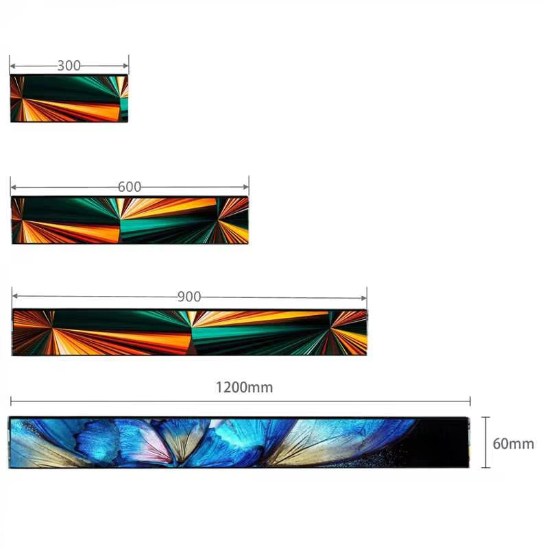 8PCS Pack Shelf LED Display Strip P1.25 | P1.875 60mm (2.36'') Tall Digital Price Display for Store