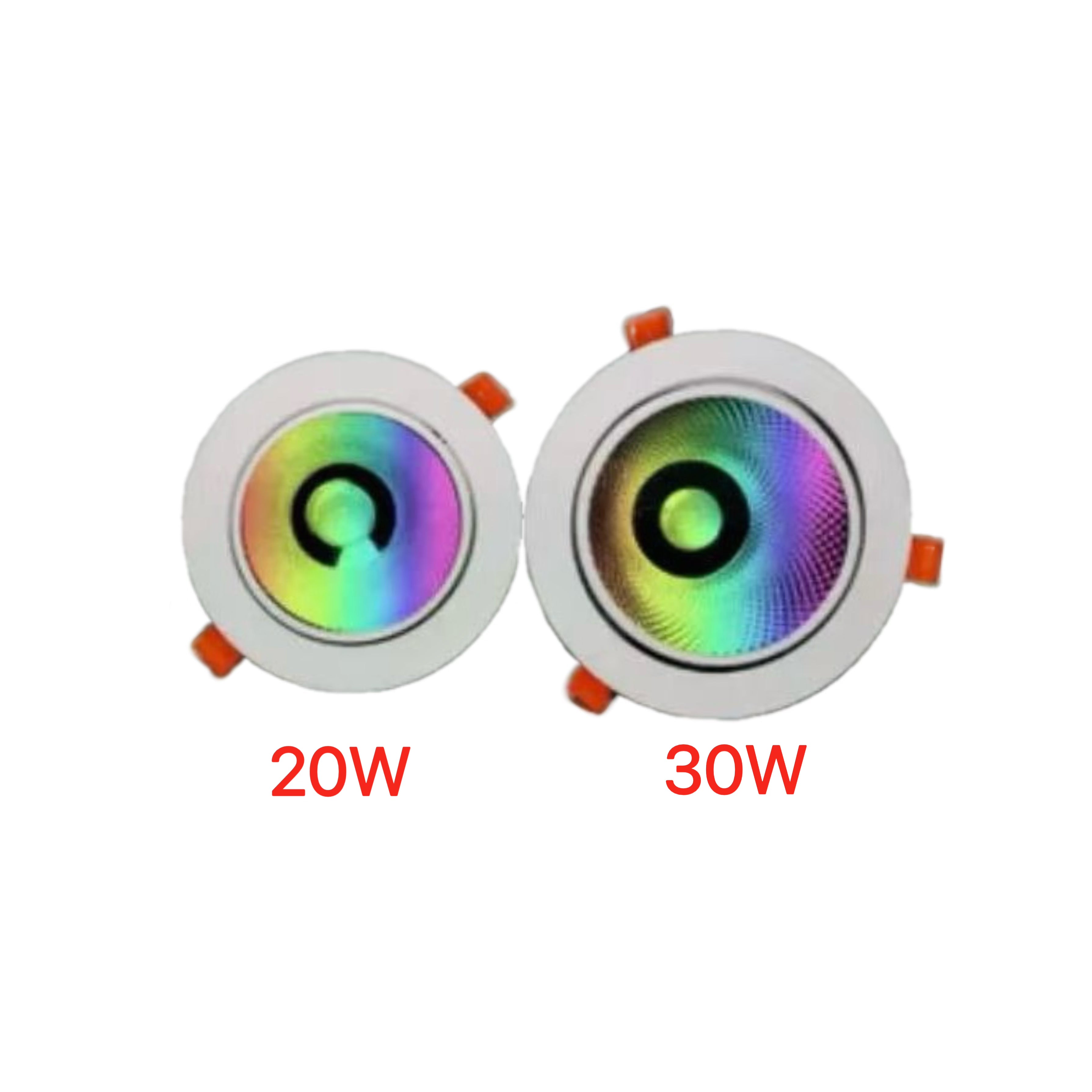 RGBW/RGBWW COB Recessed LED Lighting | 24V | 20W / 30W | White Round Embedded LED DownLights | 4 / 10Pack | Not Include RGBW Controller and Power Supply